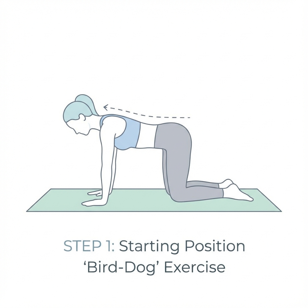 Step 1: Start on your hands and knees (tabletop position).