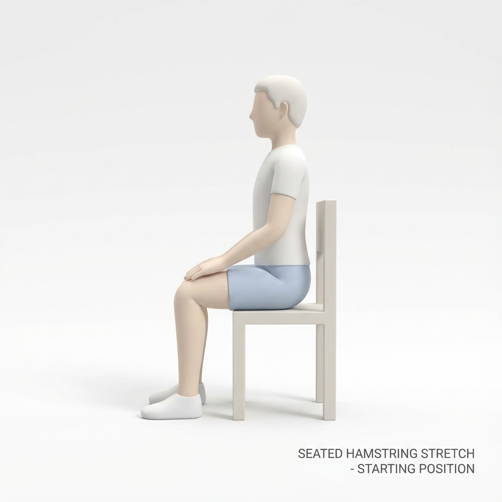 Step 1: Sit tall at the edge of a chair with feet flat